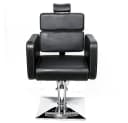 Barberpub Friseurstuhl Schwarz mit Kopfstütze Kippbar Bild 1