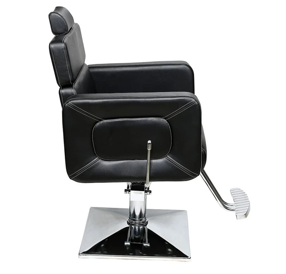 Barberpub Friseurstuhl Schwarz mit Kopfstütze Kippbar - Bild 4