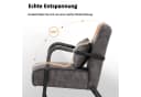 MCombo Relaxsessel mit Hocker Retro Mikrofaser grau/braun Bild 1