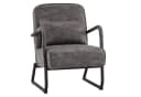 MCombo Relaxsessel mit Hocker Retro Mikrofaser grau/braun Bild 2