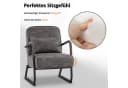 MCombo Relaxsessel mit Hocker Retro Mikrofaser grau/braun Bild 3