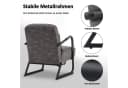 MCombo Relaxsessel mit Hocker Retro Mikrofaser grau/braun Bild 4