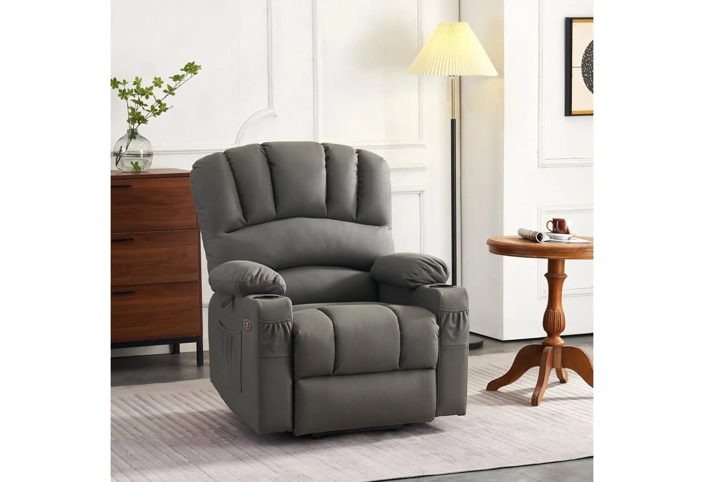 MCombo Relaxsessel M mit Aufstehhilfe & Liegefunktion 7102, Grau - Bild 5