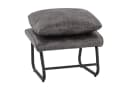 MCombo Relaxsessel Retro mit Hocker Mikrofaser Grau/Braun Bild 2