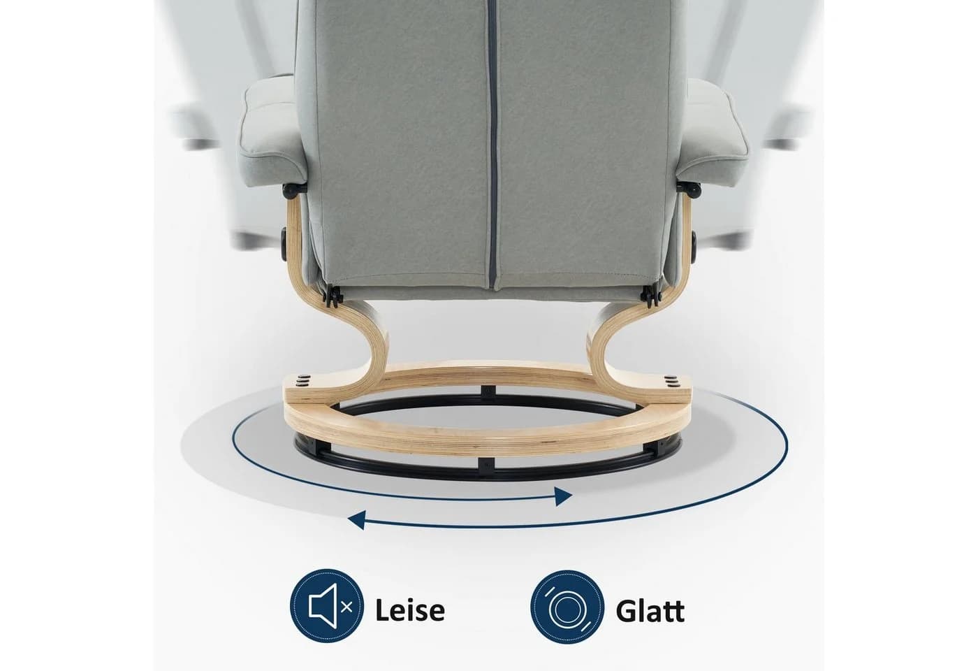 MCombo TV-Sessel M mit Hocker und Relaxfunktion Grau - Bild 3