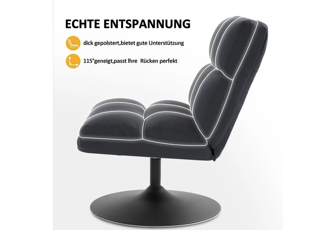 MCombo Drehsessel Mikrofaser 115° gekippte Rückenlehne - Bild 3