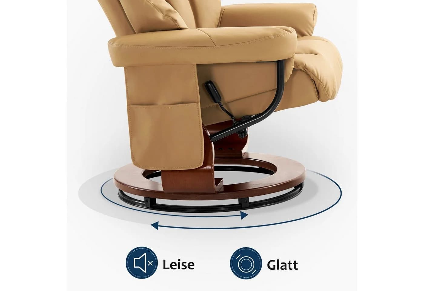 MCombo Relaxsessel 9068 mit Hocker 360° drehbar Liegefunktion - Bild 3