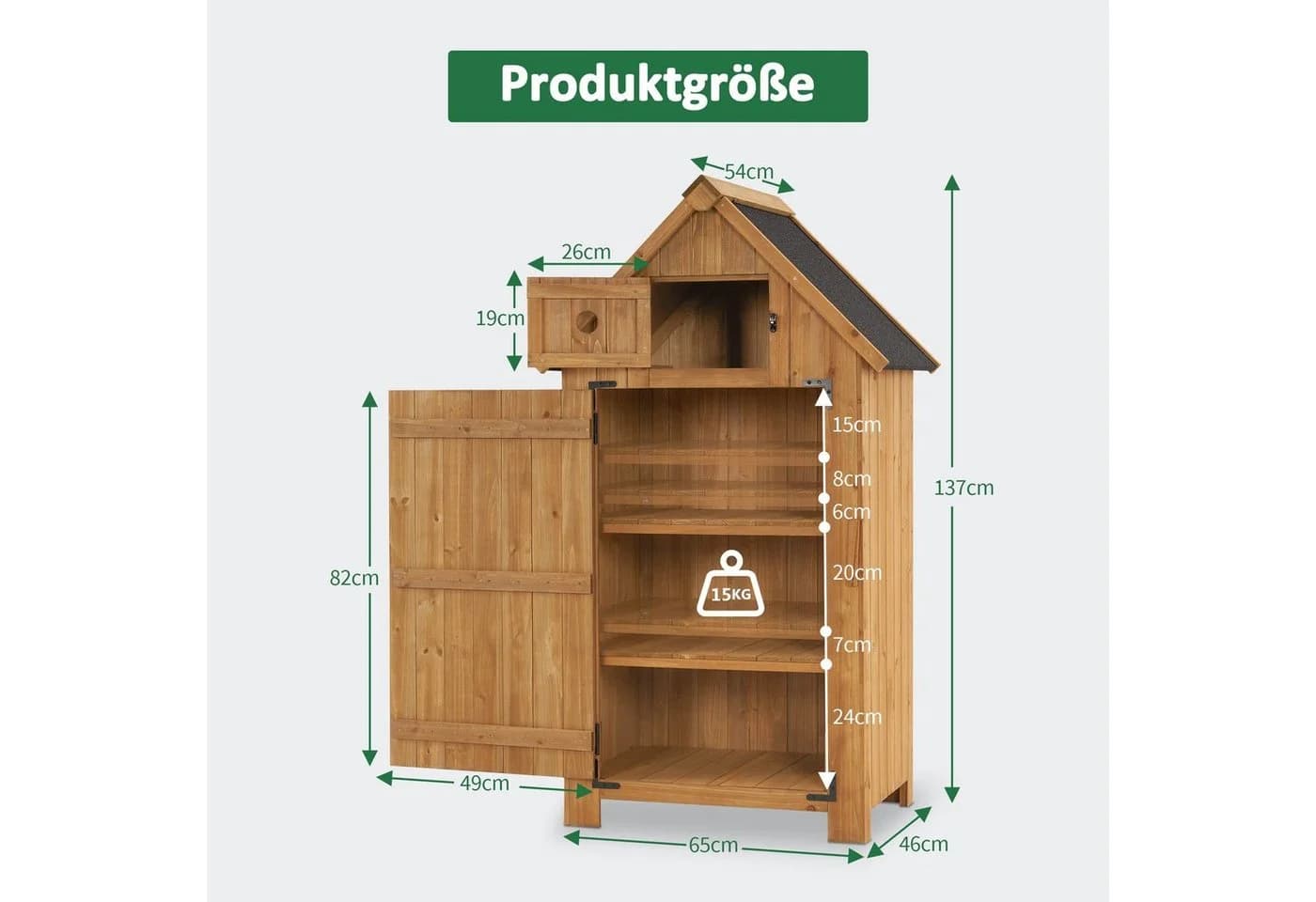 MCombo Gartenschrank Holz Wetterfest Gerätehaus - Bild 4