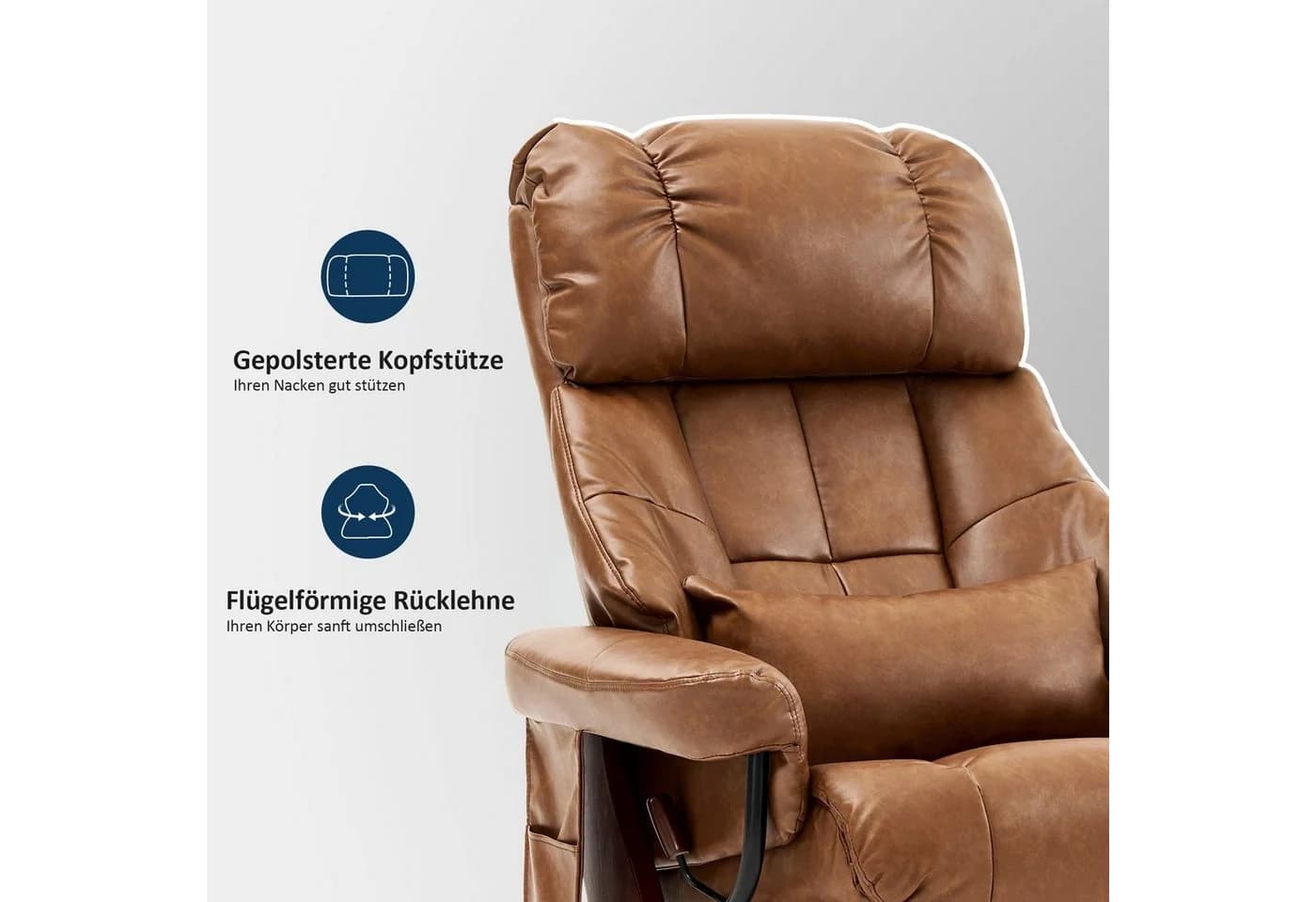 MCombo Relaxsessel mit Hocker, Fernsehsessel, 9066, mit Relaxfunktion - Bild 4