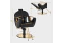 Barberpub Friseurstuhl 9578BK Schwarz Gold Hydraulikpumpe Bild 1