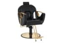 Barberpub Friseurstuhl 9578BK Schwarz Gold Hydraulikpumpe Bild 2