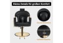 Barberpub Friseurstuhl 9578BK Schwarz Gold Hydraulikpumpe Bild 5