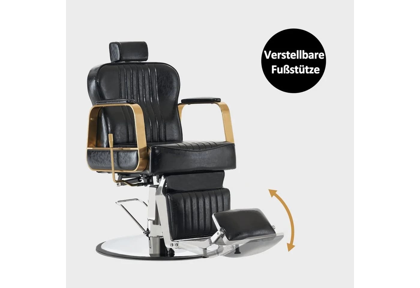 Barberpub Friseurstuhl mit Kopfstütze 360° Drehbar & Höhenverstellbar - Bild 4
