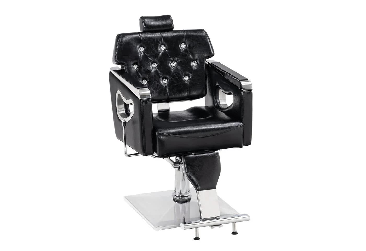 Barberpub Friseurstuhl 8132 Schwarz Kunstleder Hydraulik Kopfstütze - Bild 2