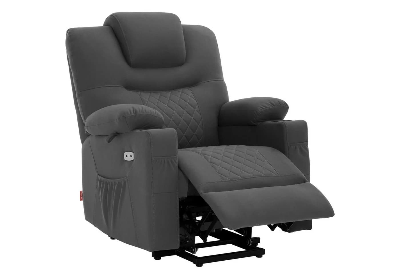 MCombo Elektrischer Relaxsessel mit Aufstehhilfe 2 Motoren Grau - Bild 2