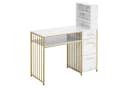 MCombo Schreibtisch M mit 3 Schubladen und Regal - Weiß/Gold Bild 2