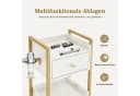 MCombo Servierwagen mit Rollen 3 Schubladen Weiß-Gold Marmor-Optik Bild 5