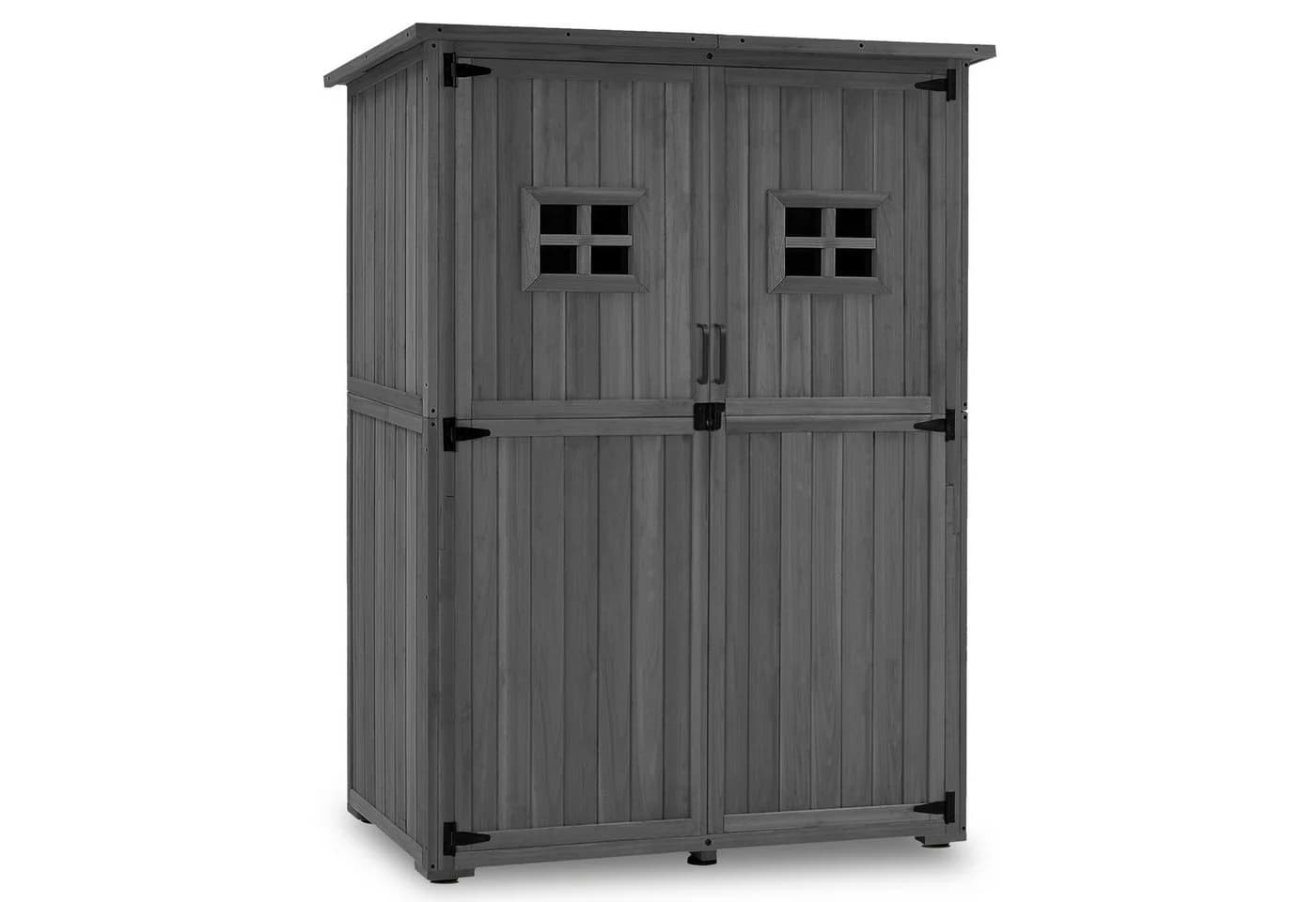 MCombo Gartenschrank Holz Grau Wetterfest - Bild 2