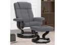 MCombo Relaxsessel mit Hocker Grau Mikrofaser Relaxfunktion Bild 1
