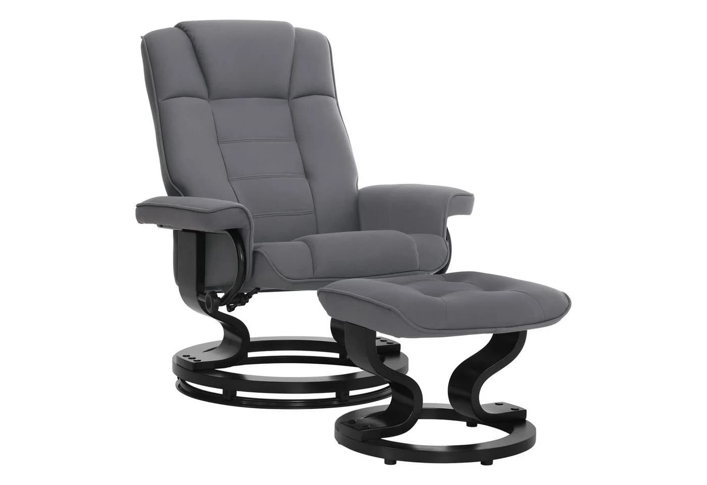 MCombo Relaxsessel mit Hocker Grau Mikrofaser Relaxfunktion - Bild 2
