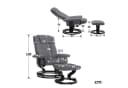MCombo Relaxsessel mit Hocker Grau Mikrofaser Relaxfunktion Bild 3