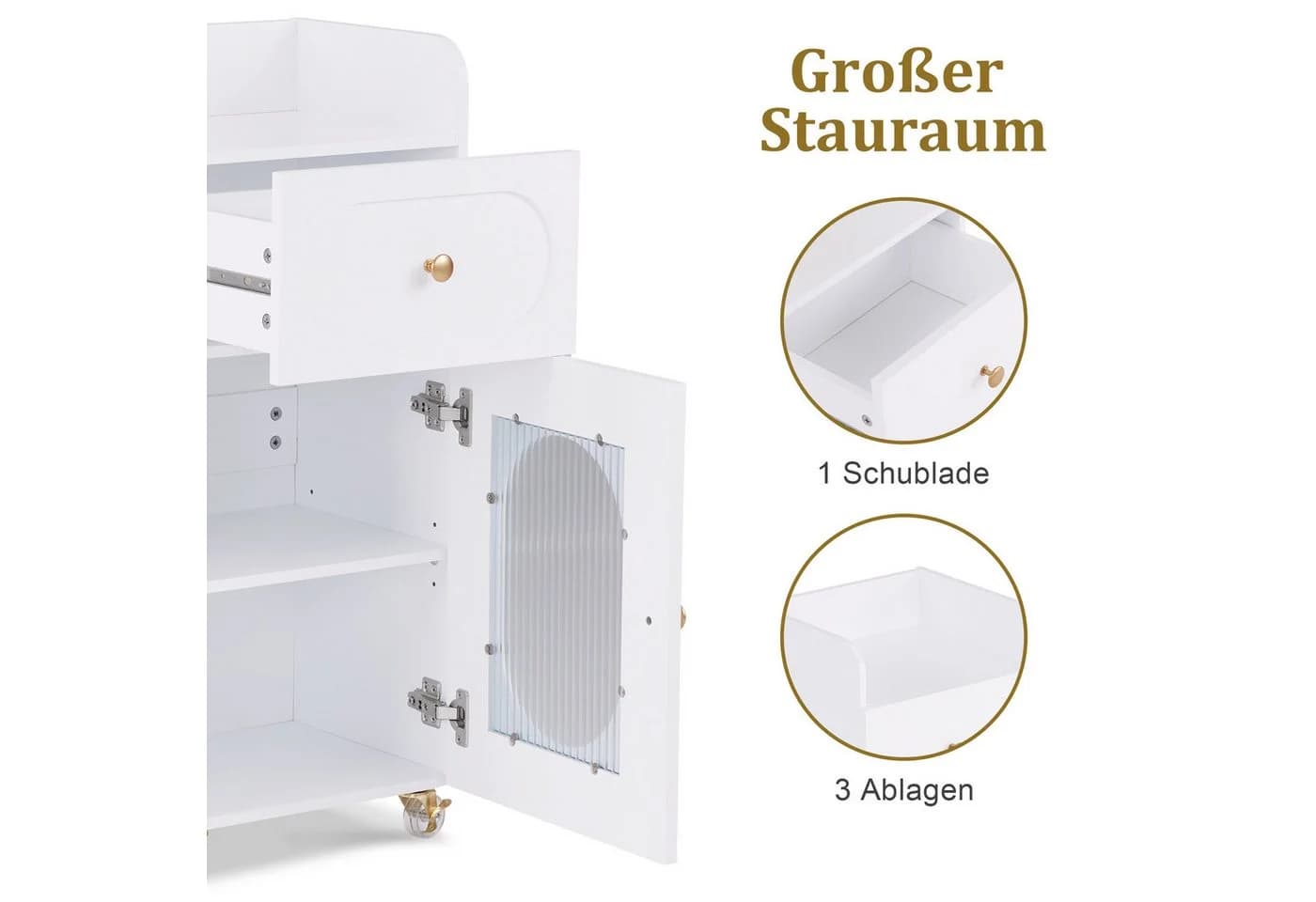 MCombo Servierwagen M Friseurwagen mit Rollen - Bild 4