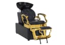Barberpub Friseurstuhl mit Waschbecken Retro Gold-Schwarz Bild 2