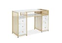 MCombo Schreibtisch mit 6 Schubladen Weiß/Gold Modern Bild 2