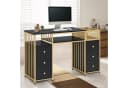 MCombo Schreibtisch M mit 6 Schubladen, Manikürtisch, Schminktisch Schwarz-Gold Bild 1