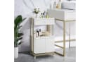 MCombo Servierwagen Weiß-Gold mit Rollen, Schubladen & Schrank Bild 1