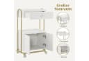 MCombo Servierwagen Weiß-Gold mit Rollen, Schubladen & Schrank Bild 4