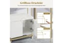 MCombo Servierwagen Weiß-Gold mit Rollen, Schubladen & Schrank Bild 5