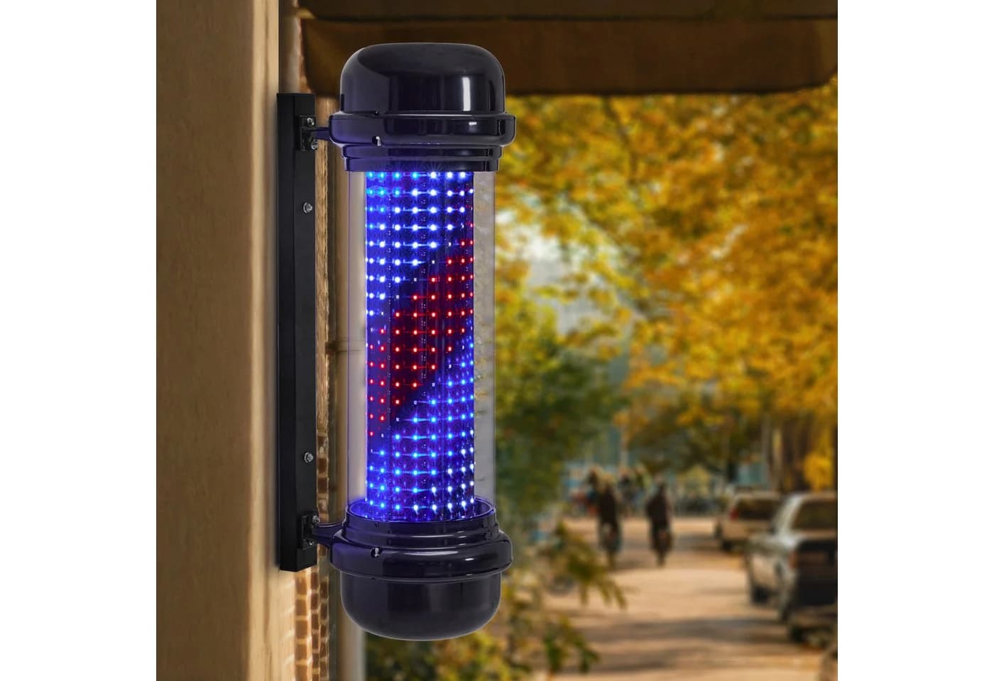Barberpub Barbierstab LED Außen-Wandleuchte Rot-Blau-Weiß