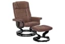 MCombo Relaxsessel mit Hocker und Relaxfunktion - Braunes Kunstleder Bild 2