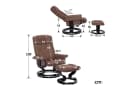 MCombo Relaxsessel mit Hocker und Relaxfunktion - Braunes Kunstleder Bild 3
