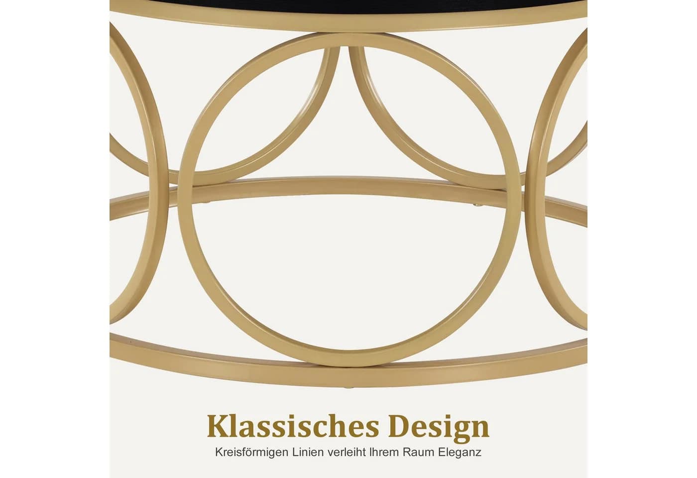 MCombo Beistelltisch Rund Holz 80cm Sofatisch Kaffeetisch Metallgestell - Bild 4