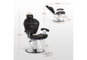 Barberpub Friseurstuhl Schwarz Höhenverstellbar mit Kopfstütze Bild 3