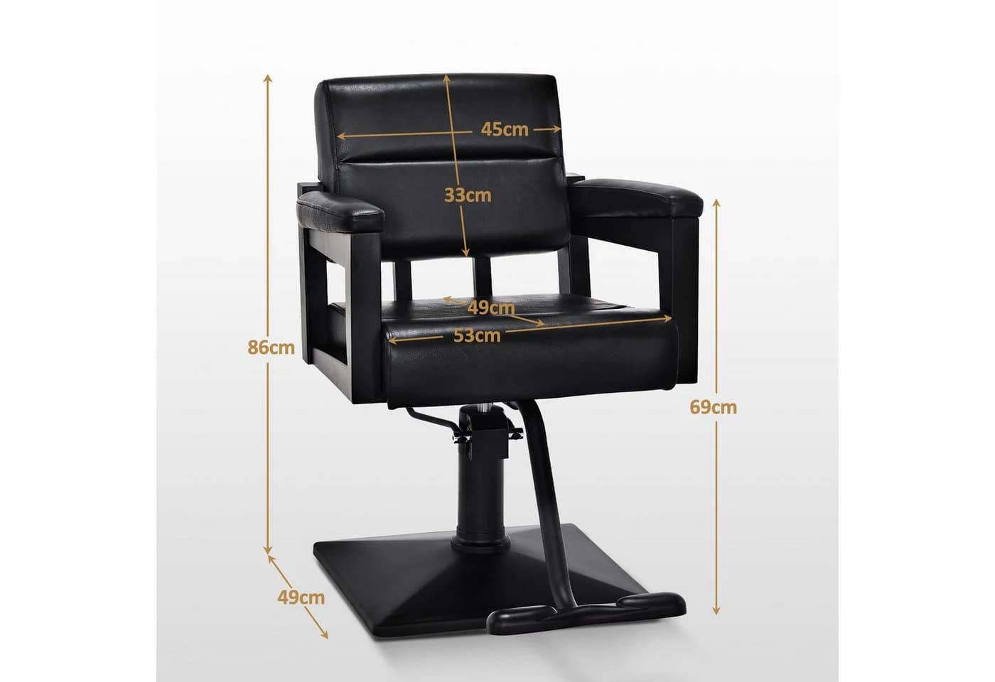 Barberpub Friseurstuhl 2058 Schwarz mit Hydraulikpumpe