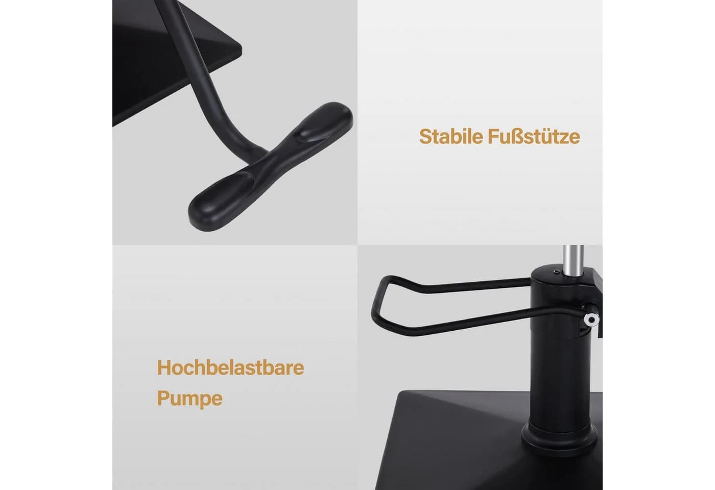 Barberpub Friseurstuhl 2058 Schwarz mit Hydraulikpumpe - Bild 5