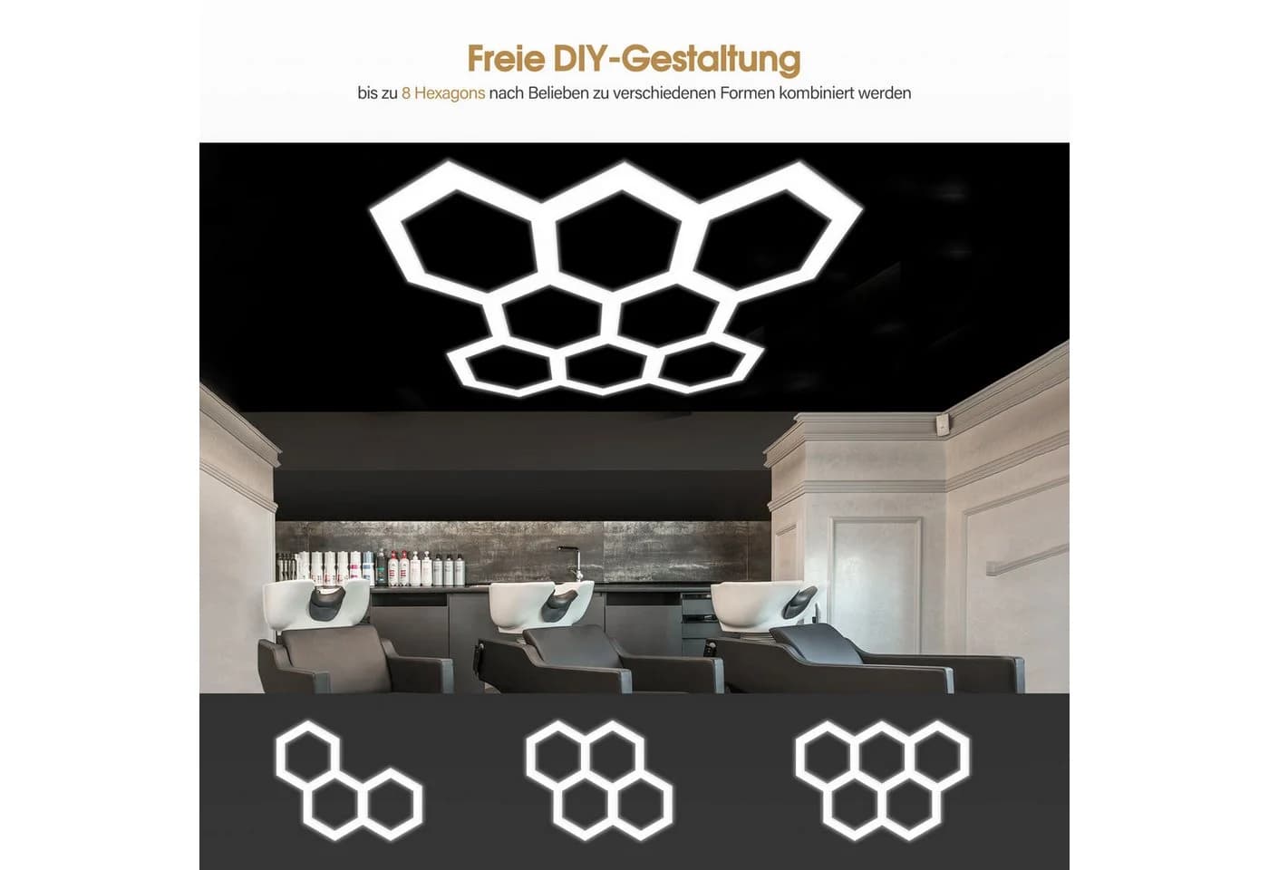 Barberpub Hexagon LED Deckenleuchte PVC Weiß 30240LM - Bild 3
