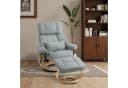 MCombo Relaxsessel mit Hocker Grau Mikrofaser/Kunstleder Bild 1