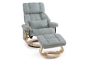 MCombo Relaxsessel mit Hocker Grau Mikrofaser/Kunstleder Bild 2