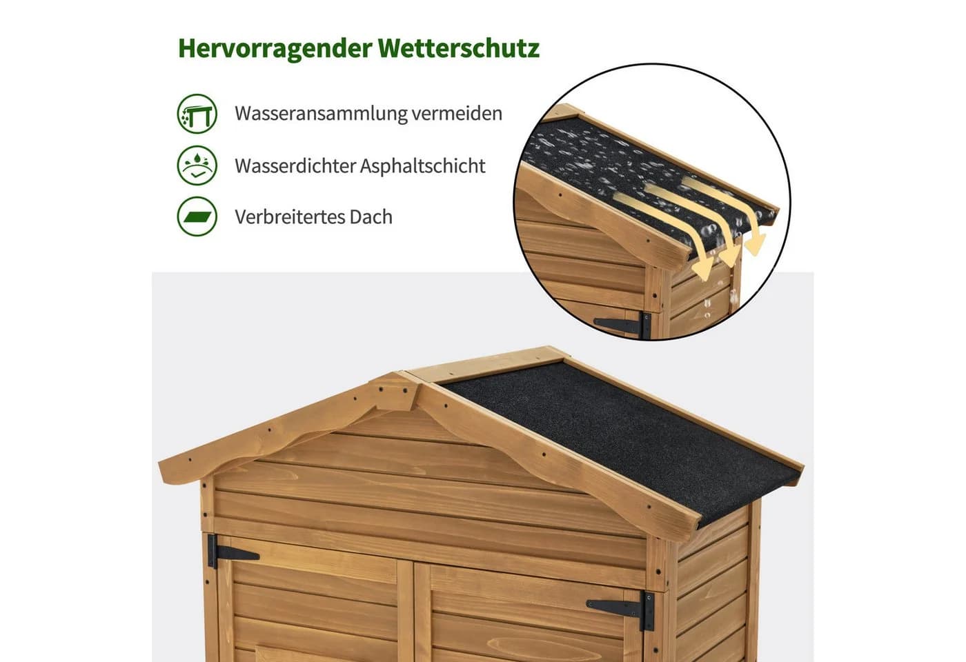 MCombo Gartenschrank Gartenhaus Outdoor Holz - Bild 5