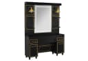 Barberpub Friseurspiegelschrank Schwarz-Gold mit LED-Lichtleiste Bild 2