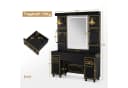 Barberpub Friseurspiegelschrank Schwarz-Gold mit LED-Lichtleiste Bild 3
