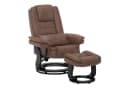 MCombo Relaxsessel 360° Drehbar mit Hocker Braun Mikrofaser Bild 2