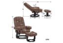 MCombo Relaxsessel 360° Drehbar mit Hocker Braun Mikrofaser Bild 3