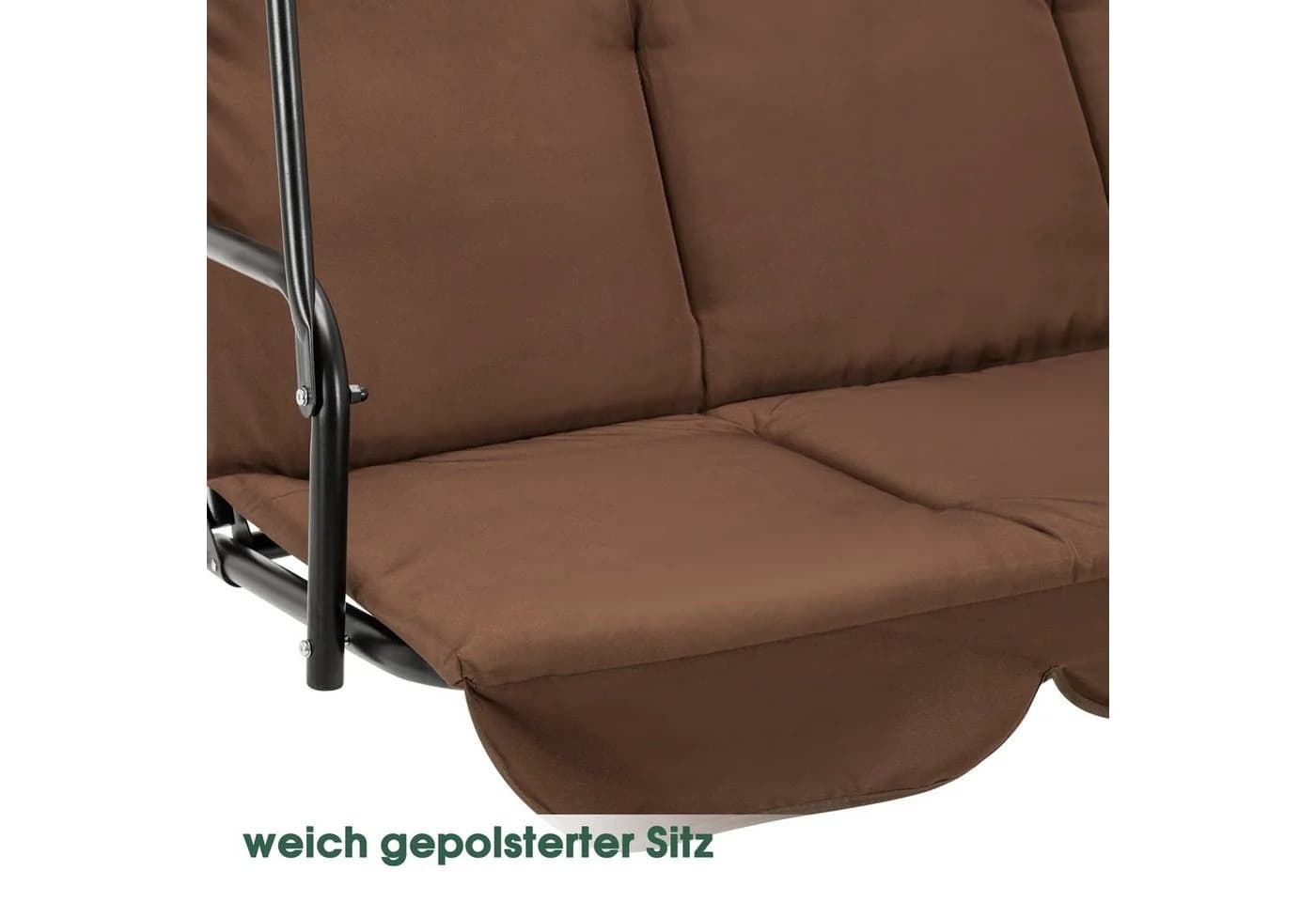 MCombo Hollywoodschaukel 3-Sitzer mit Sonnendach Braun - Bild 5