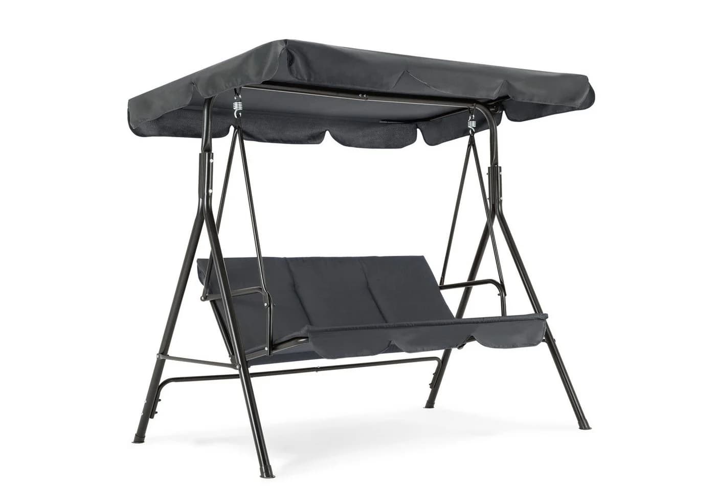 MCombo Hollywoodschaukel 3-Sitzer Grau Schwarz Braun mit Sonnendach - Bild 2