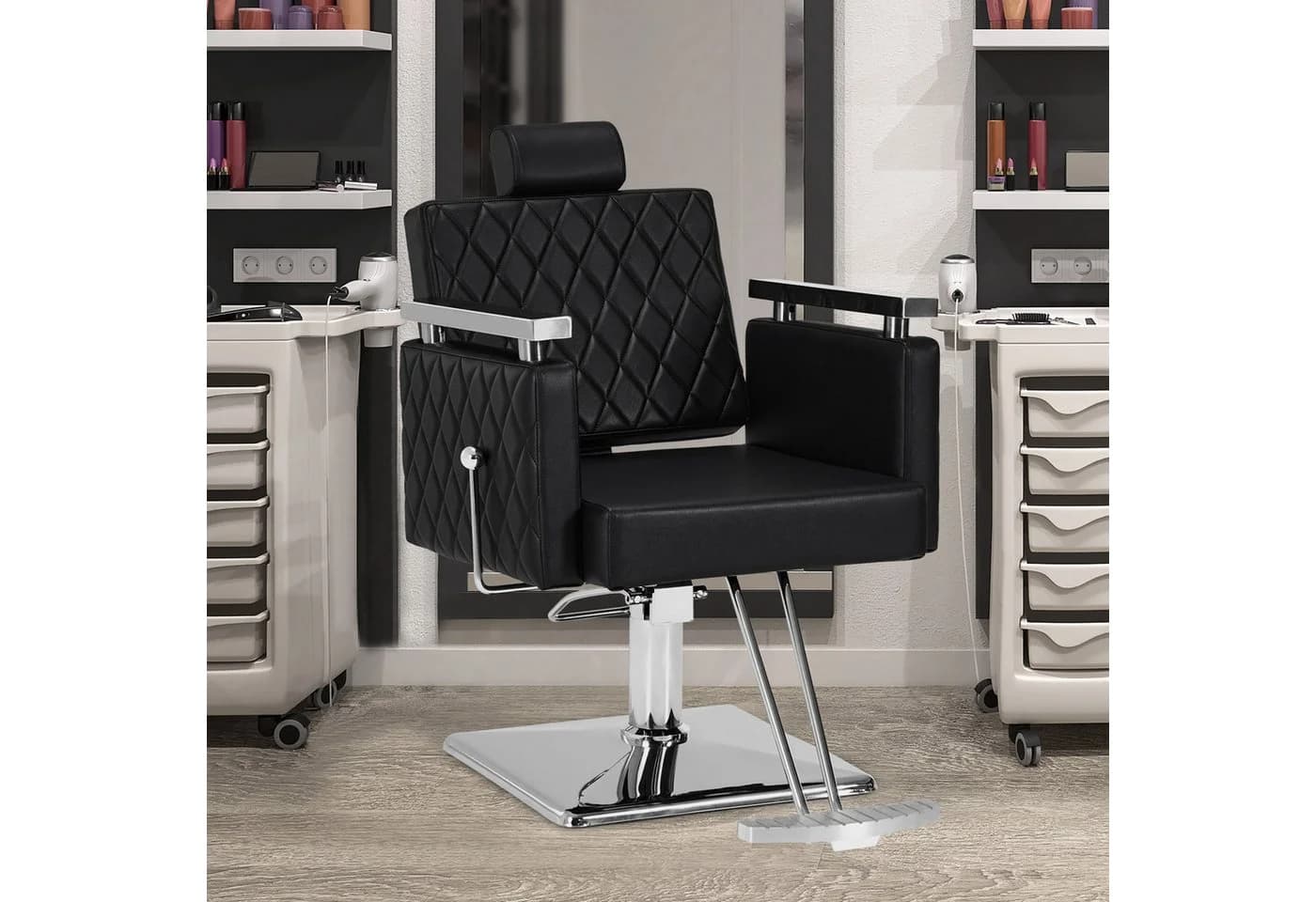 Barberpub Friseurstuhl 2073 Schwarz
